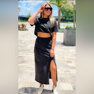 Z Supply Black Denim Skirt